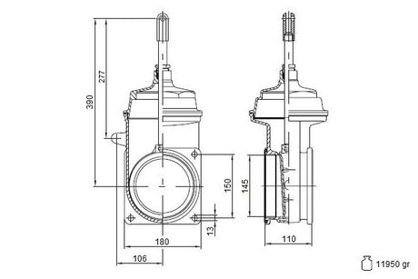 Saracinesca a cupola 6" - 2 flange