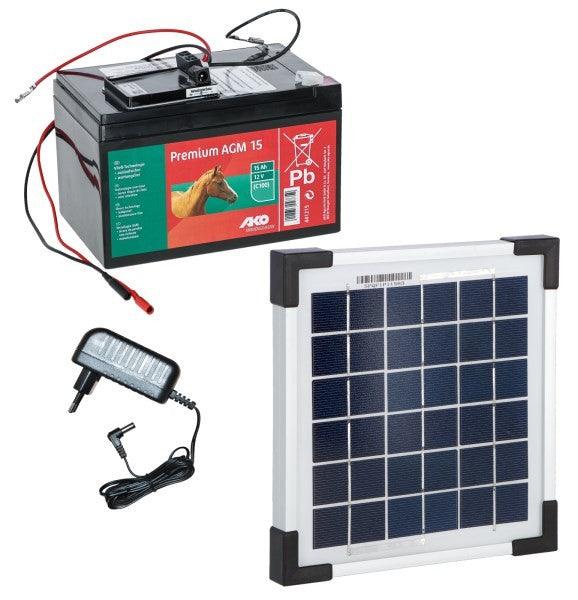 Set solare 5w con batteria agm 15 ah