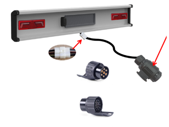 PARAURTO CON FANALE LED RETTANGOLARE JCTC-02-036 - L.2000 MM