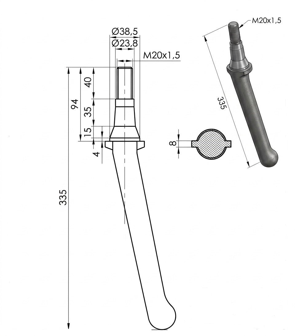 Dente rototerra lely corto con goccia