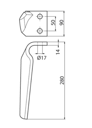 Dente lama Maschio INT.50 sp.15 - DX