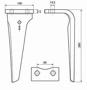 Dente lama remac forgiato rh67 - Verso: DX