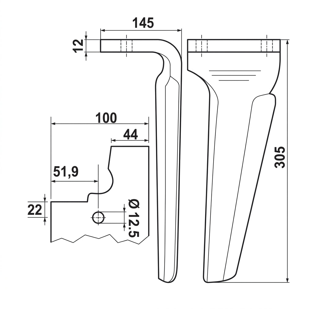Dente lama Feraboli 7u00370/380 AR - SP12