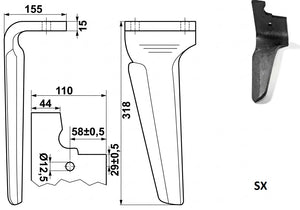 Dente lama Feraboli 7u00039/40 AR - SP15