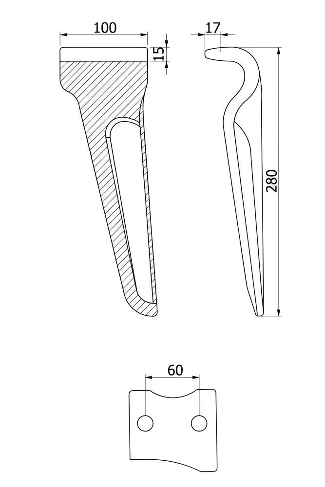 Dente lama multip - Verso: DX