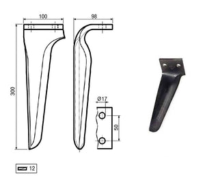 Dente lama moreni 100x12 INT.50 - Verso: DX