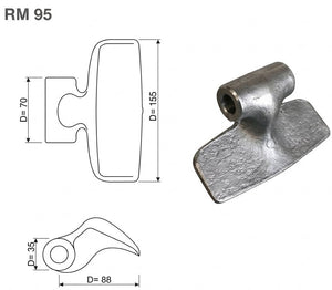 Mazza trinciasarmenti rm95 tipo Palladino liscia - Celli - f.16,5