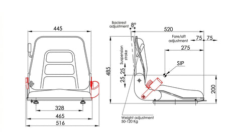 Sedile carrello mul001m
